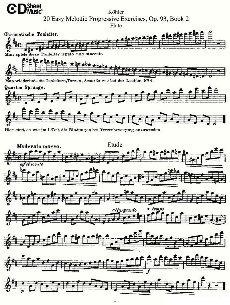 柯勒练习曲作品93号（二）其它曲谱（图1）