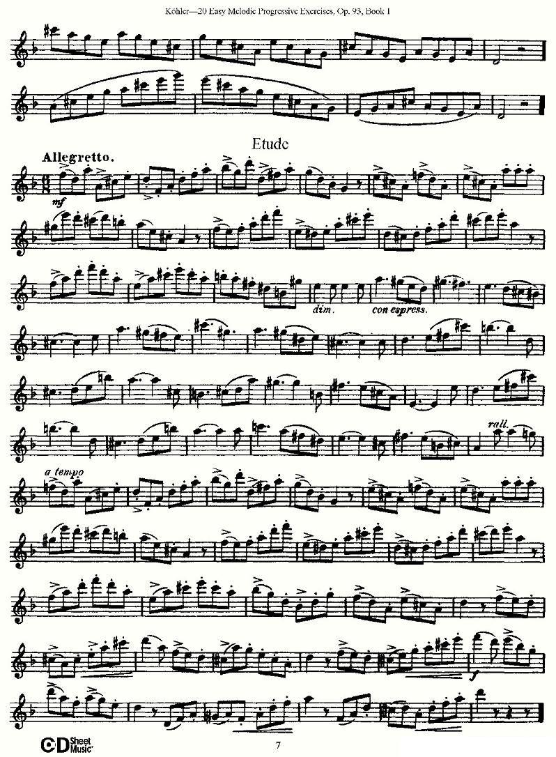 柯勒练习曲作品93号（一）其它曲谱（图7）