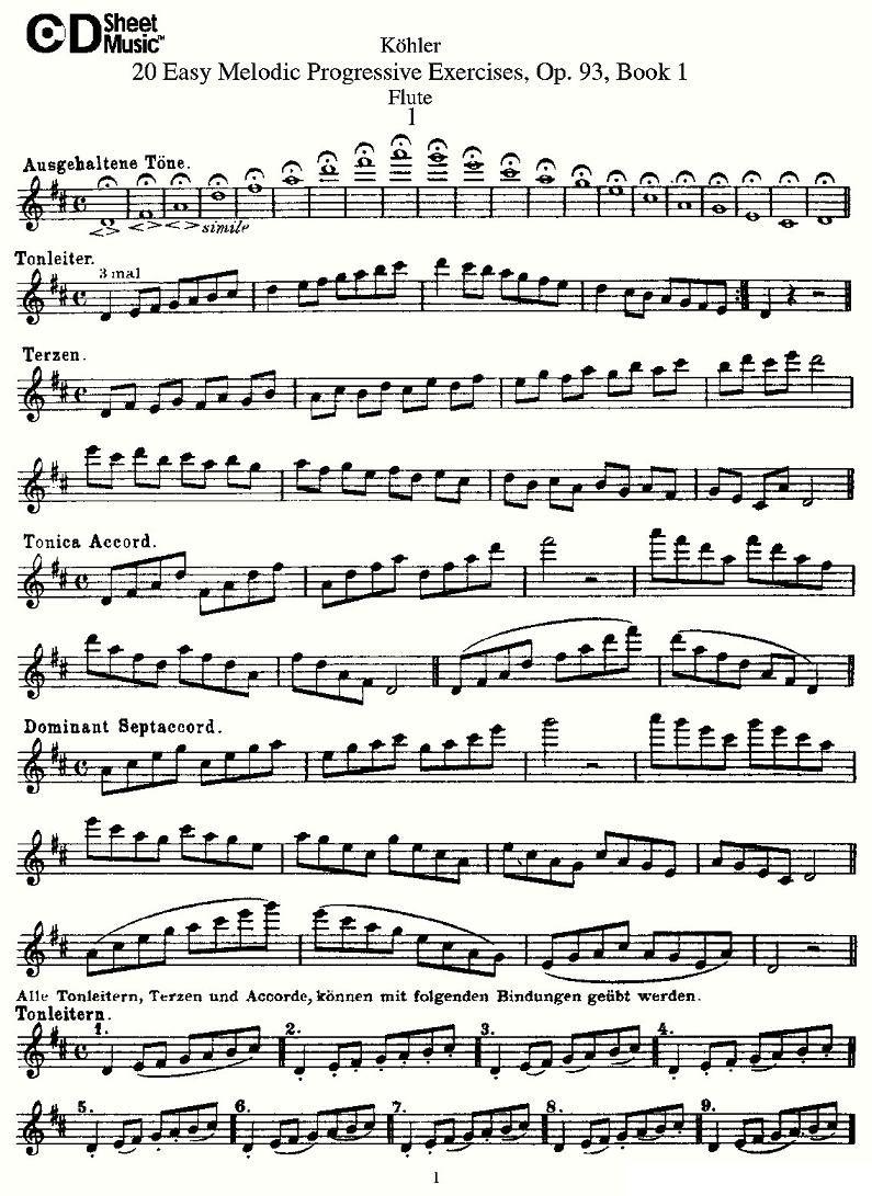 柯勒练习曲作品93号（一）其它曲谱（图1）