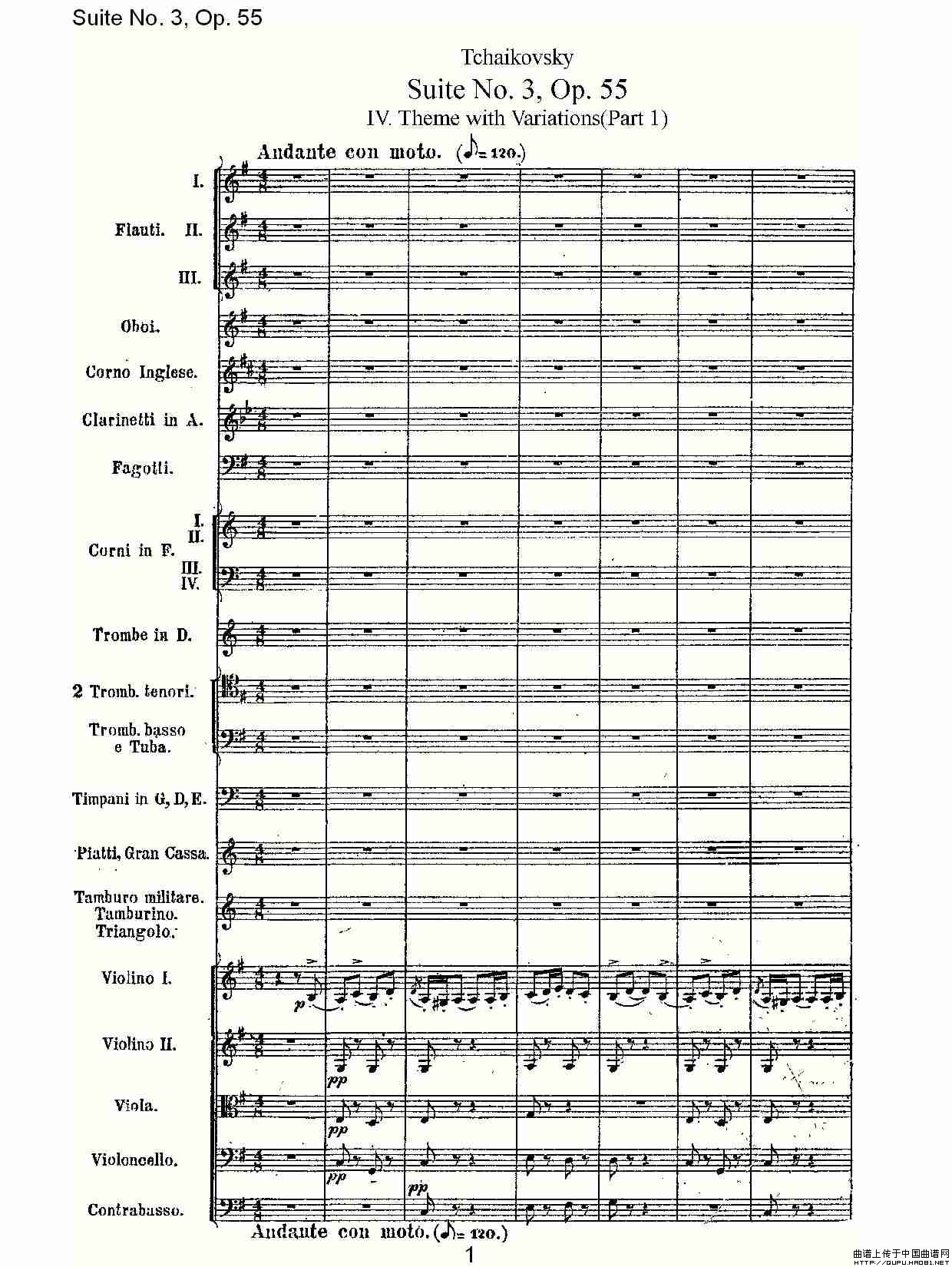 Suite No. 3, Op.55  第三套曲,Op.55第四乐章第一部（一）其它曲谱（图1）
