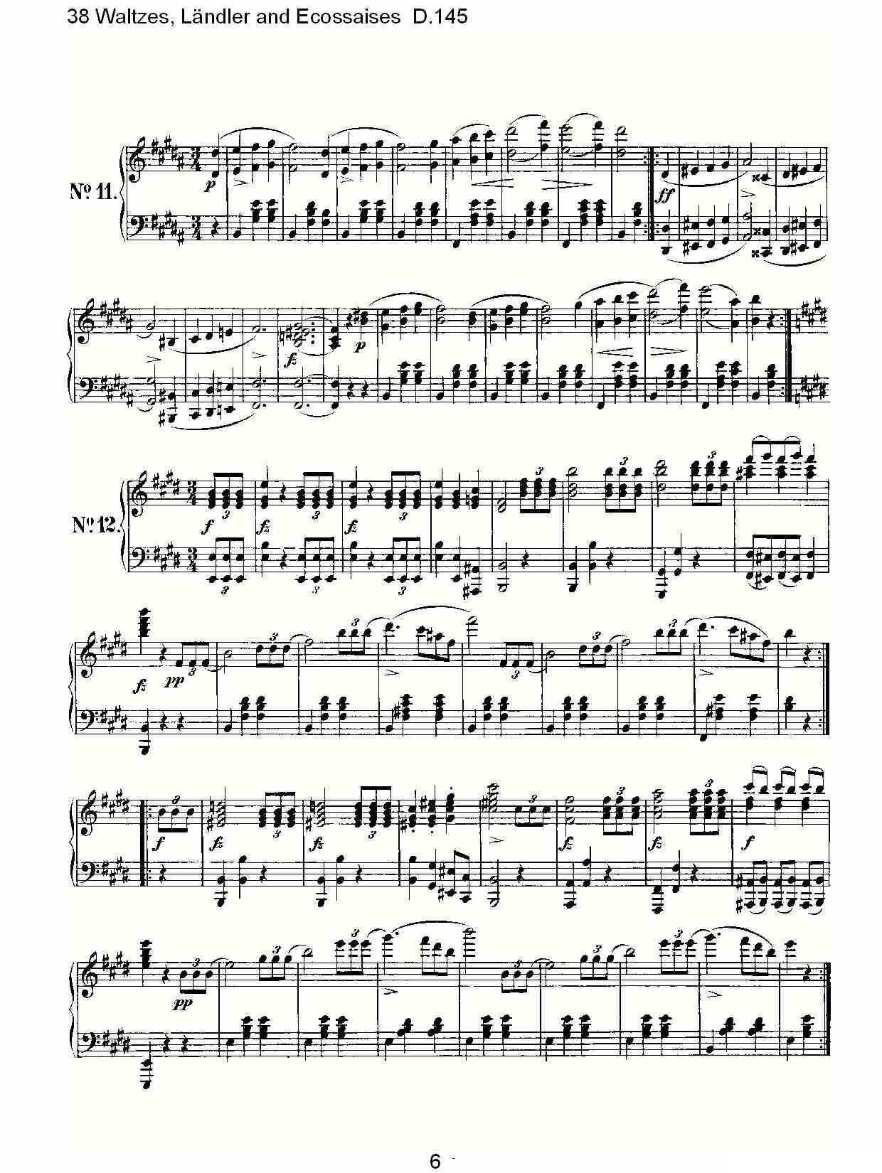 38华尔兹舞曲, L?ndler and Ecossaises D.145其它曲谱（图6）