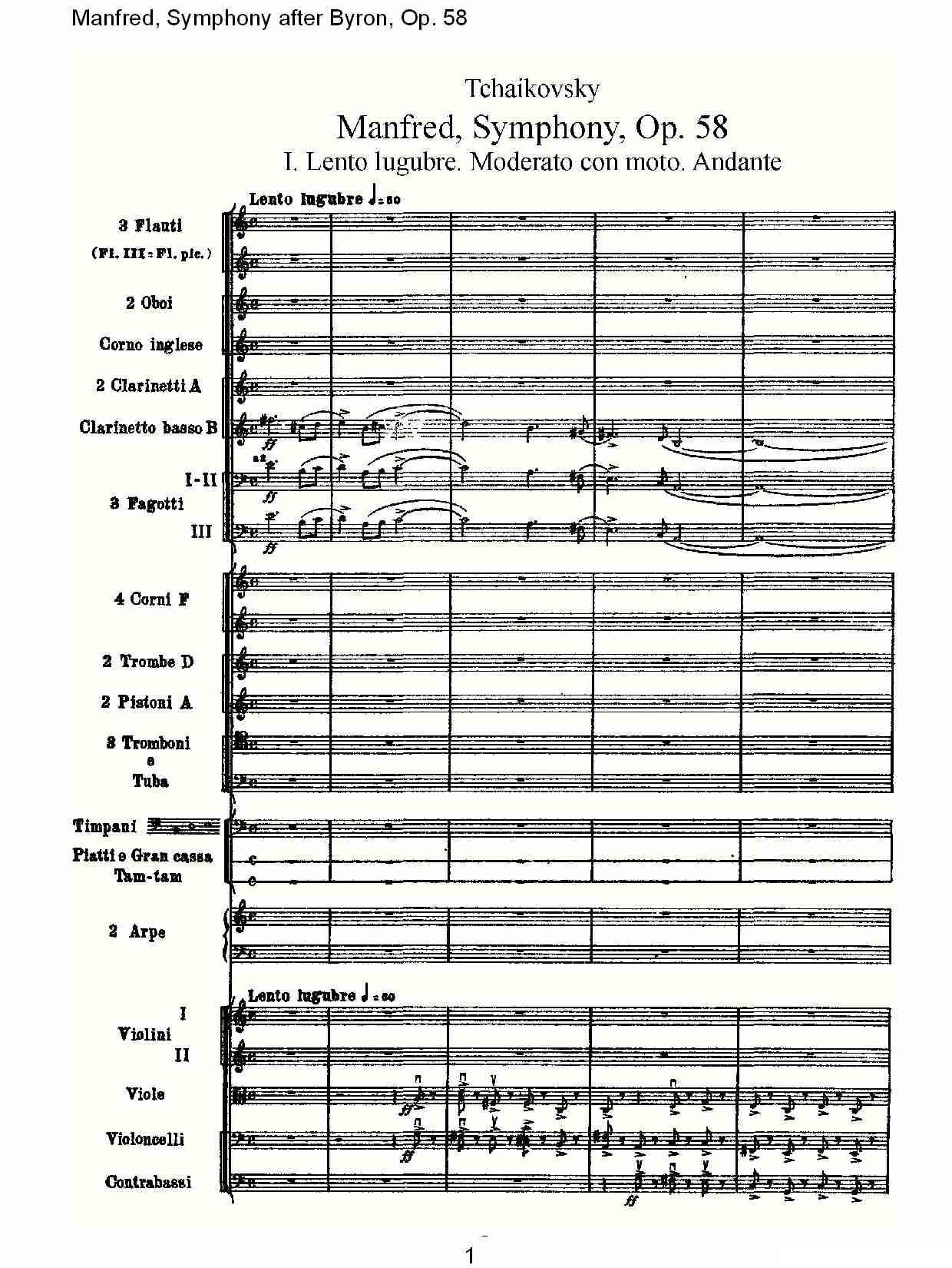Manfred, Symphony after Byron, Op.58第一乐章（一）其它曲谱（图1）