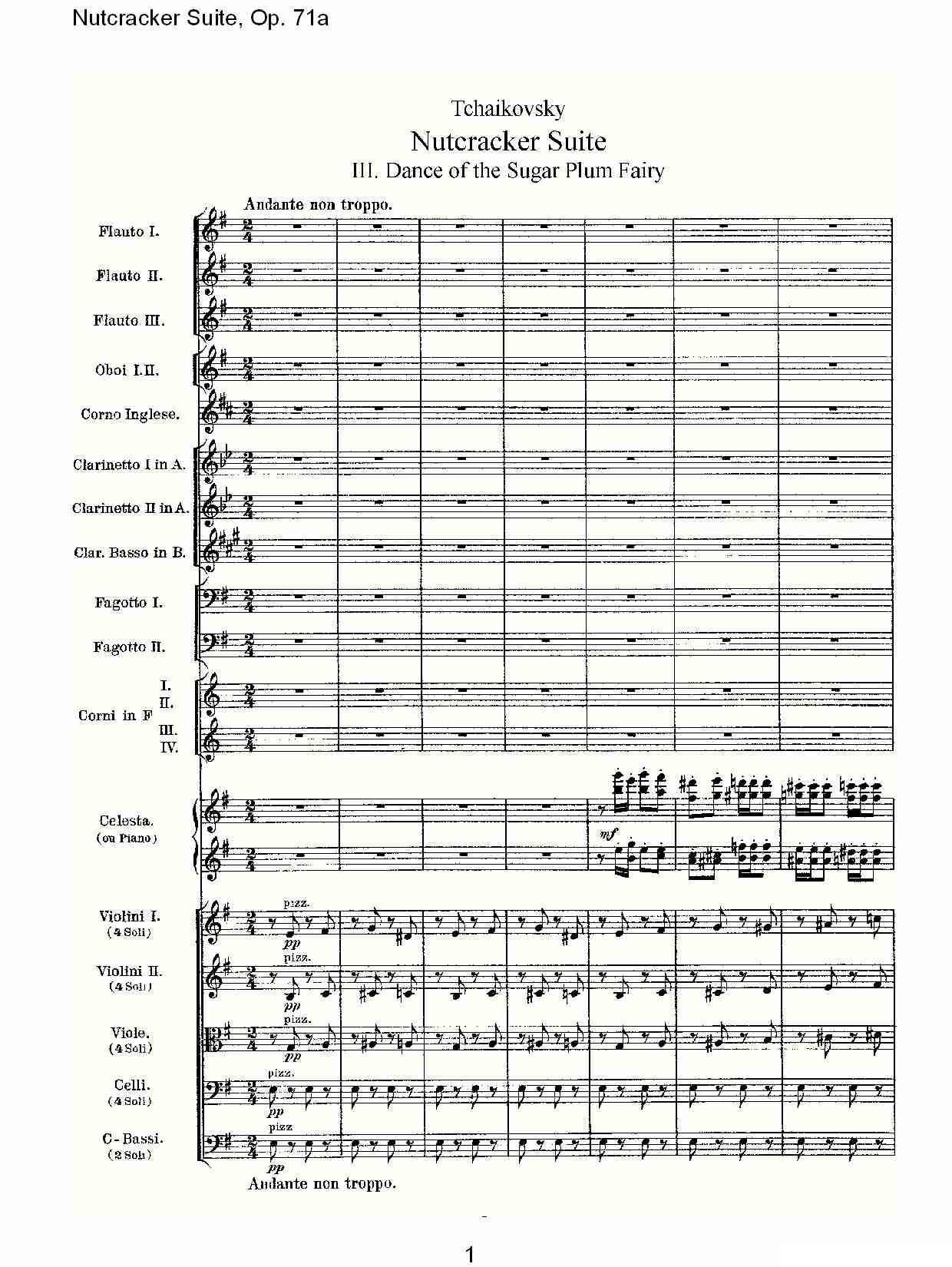 Nutcracker Suite, Op.71a（胡桃夹套曲，Op.71a 第三章）其它曲谱（图1）
