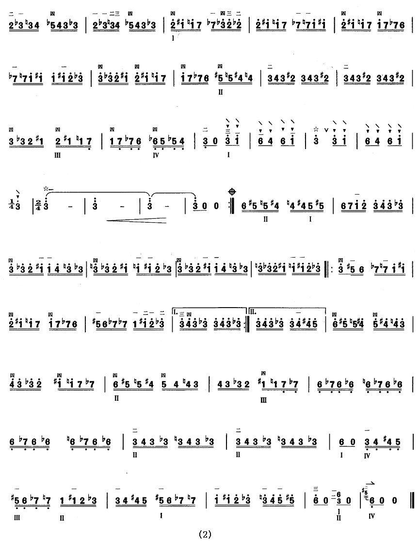 柳琴考级曲目九级：野蜂飞舞其它曲谱（图2）
