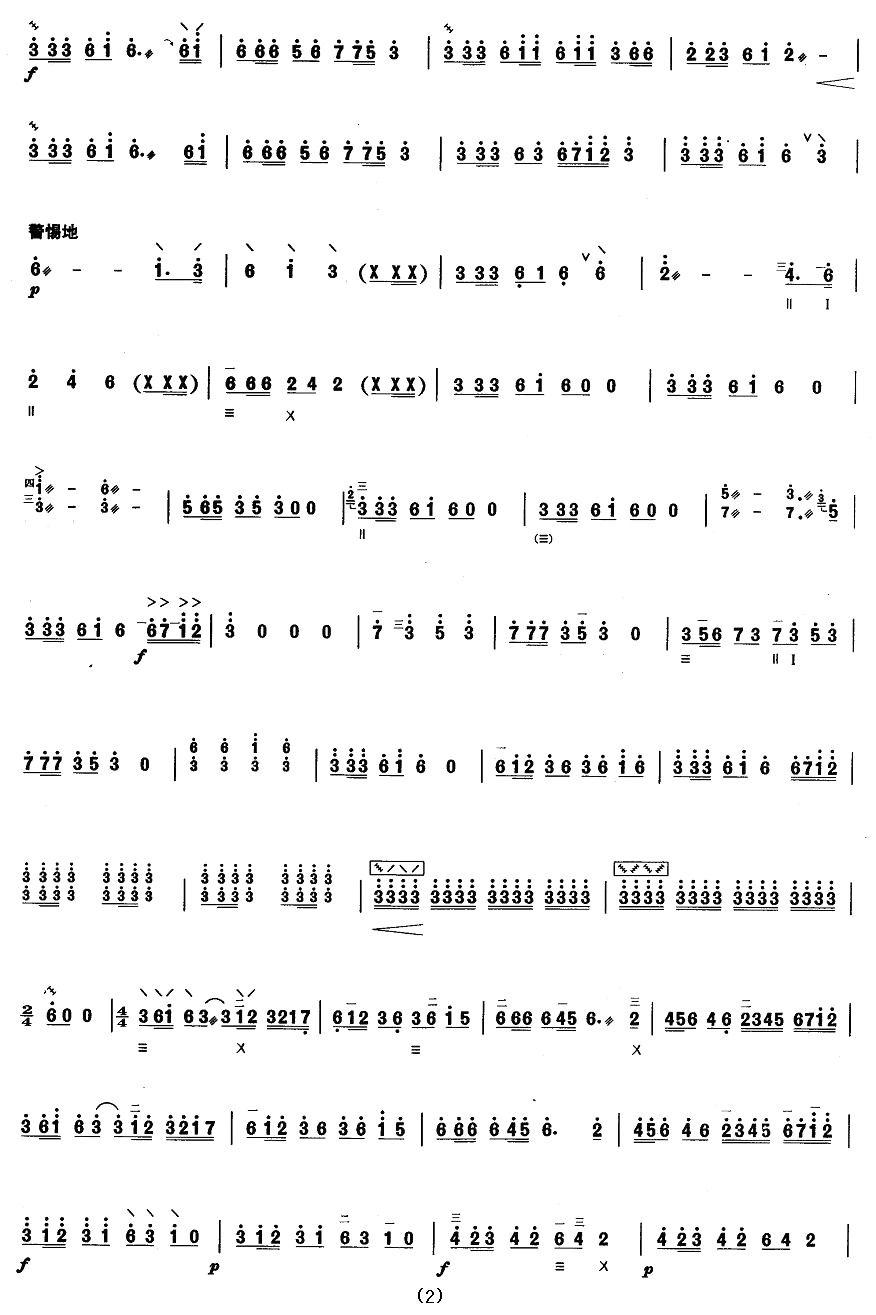 柳琴考级曲目七级：冬猎（鄂伦春族）其它曲谱（图2）