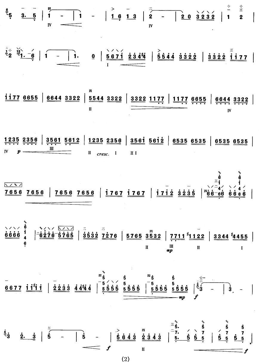 柳琴考级曲目九级：打虎上山其它曲谱（图2）