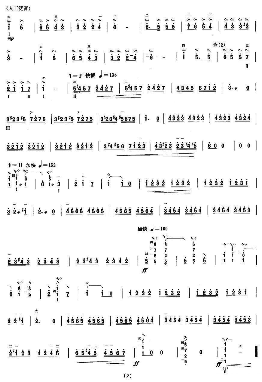 柳琴考级曲目八级：查尔达斯舞曲其它曲谱（图2）