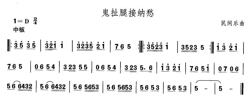 中国民族民间舞曲选（三)河北地秧歌：鬼扯腿接纳）其它曲谱（图1）