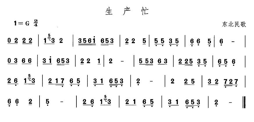 中国民族民间舞曲选（一)东北秧歌：生产）其它曲谱（图1）