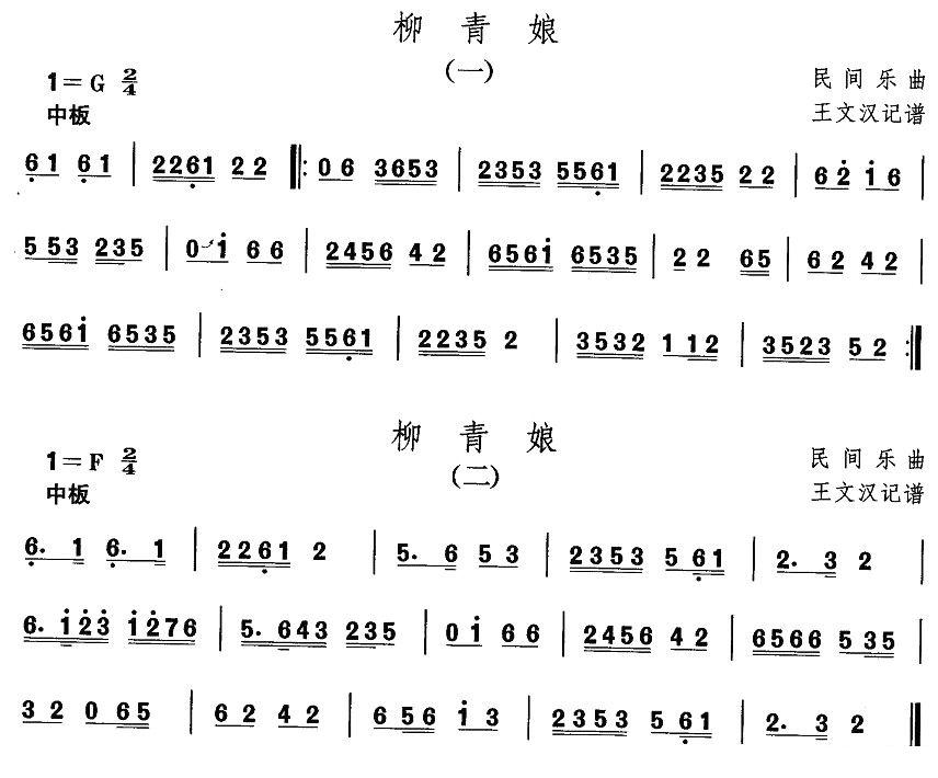 中国民族民间舞曲选（（三）河北地秧歌：柳青）其它曲谱（图1）
