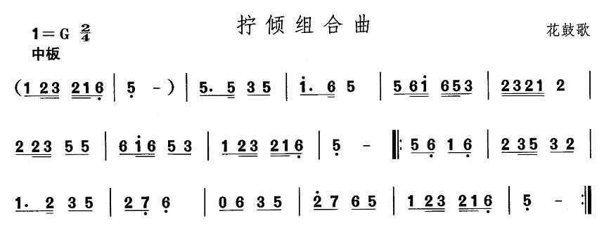 中国民族民间舞曲选（五)安徽花鼓灯：拧倾组合）其它曲谱（图1）