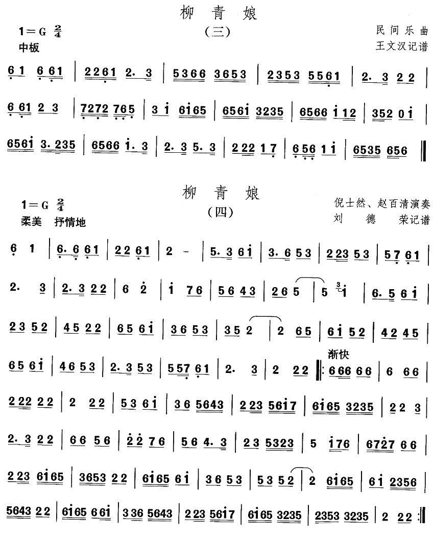 中国民族民间舞曲选（（三）河北地秧歌：柳青）其它曲谱（图2）