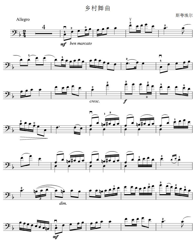 乡村舞曲(大提琴谱)其它曲谱（图1）
