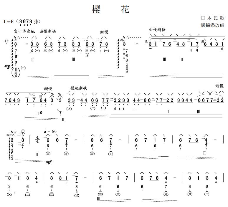 樱花(琵琶曲)其它曲谱（图1）