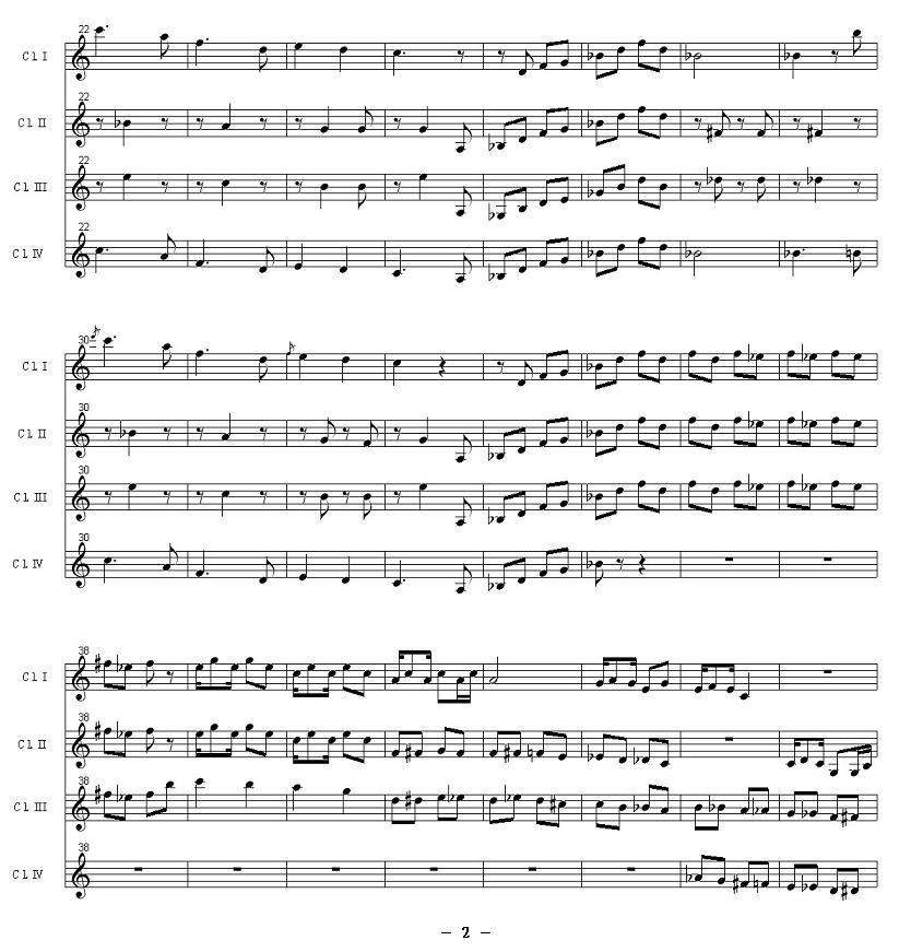 小黑人（黑管四重奏）其它曲谱（图2）