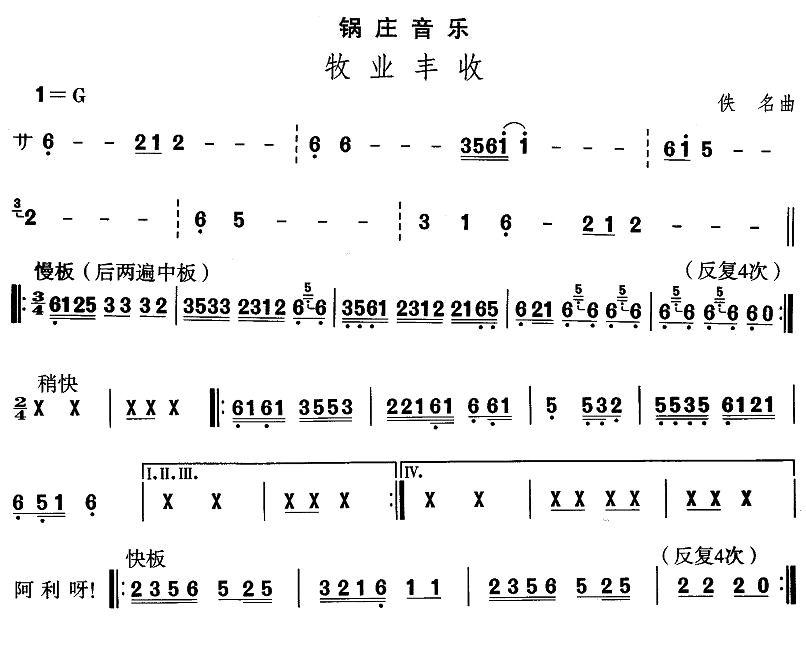 中国民族民间舞曲选（七)藏族舞蹈：锅庄-牧业丰）其它曲谱（图1）