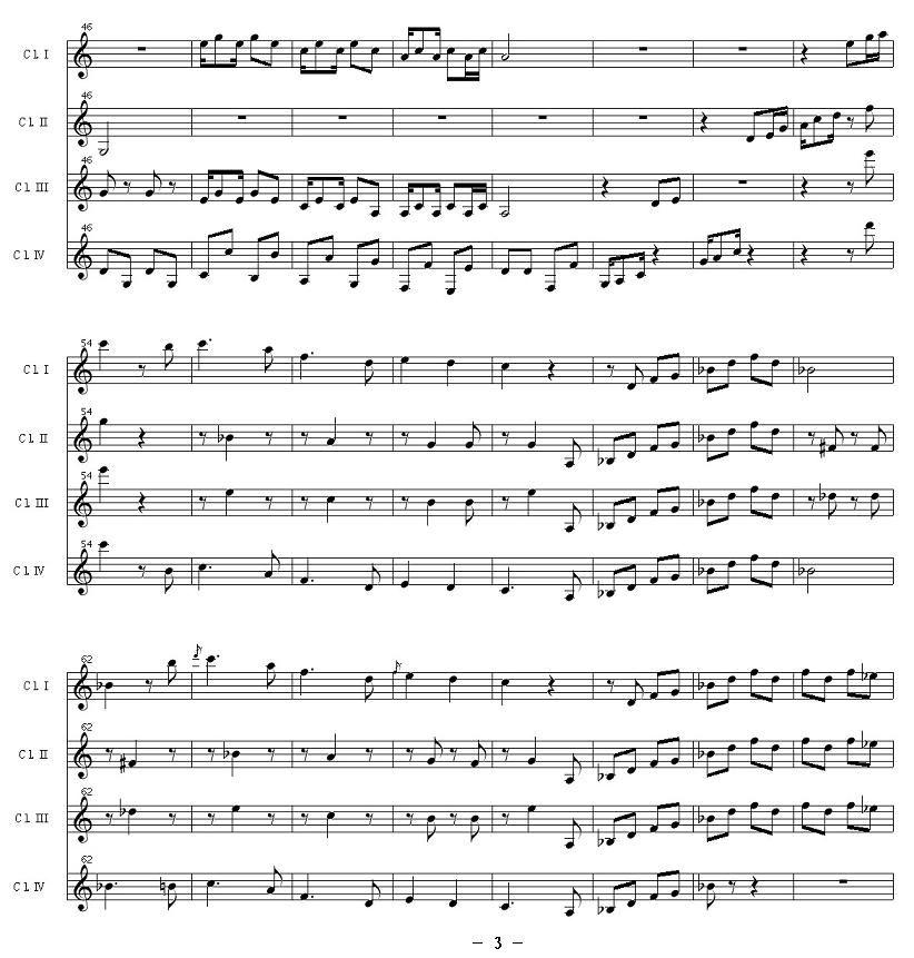 小黑人（黑管四重奏）其它曲谱（图3）