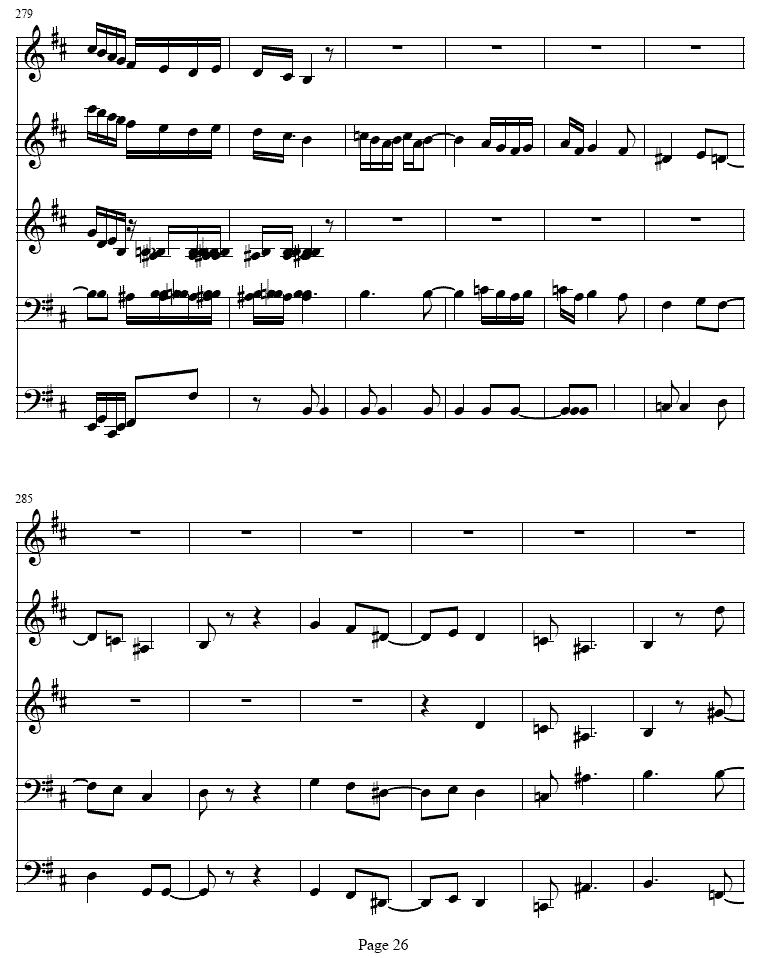 b小调单簧管与弦乐五重奏其它曲谱（图26）