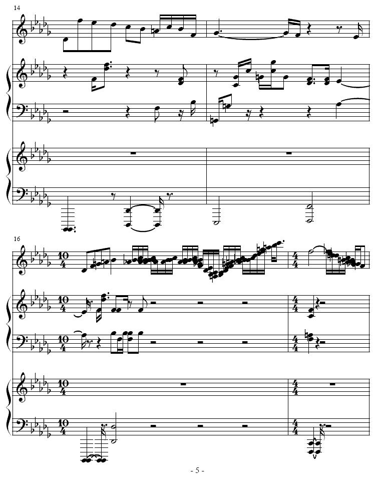 吉普赛之歌（小号+双钢琴）其它曲谱（图5）