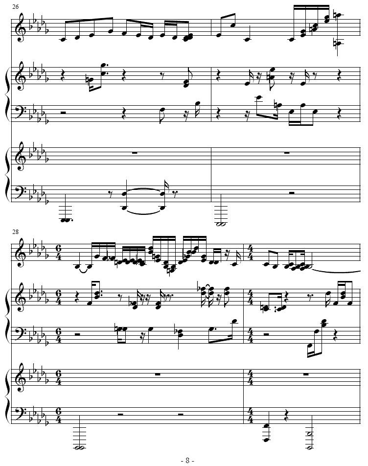 吉普赛之歌（小号+双钢琴）其它曲谱（图8）