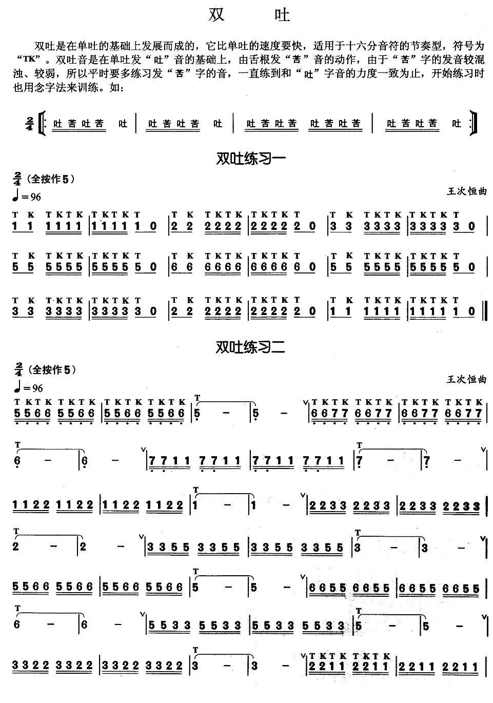 葫芦丝基本技巧练习曲——双吐其它曲谱（图1）