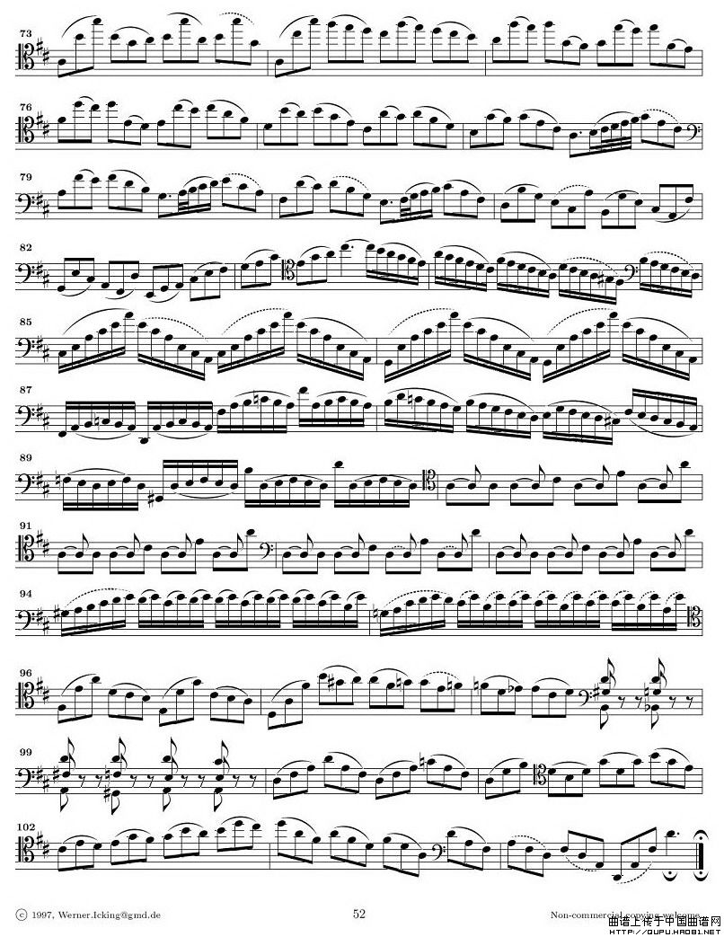 巴赫无伴奏大提琴练习曲之六P3其它曲谱（图1）
