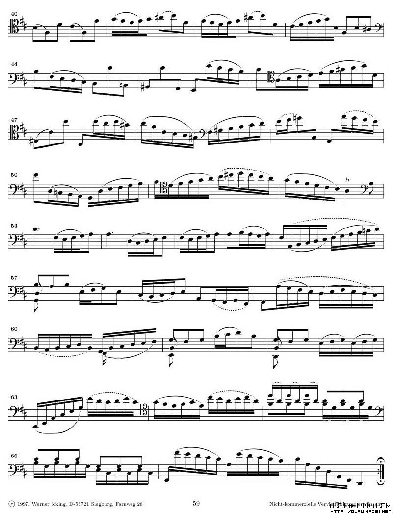 巴赫无伴奏大提琴练习曲之六P10其它曲谱（图1）