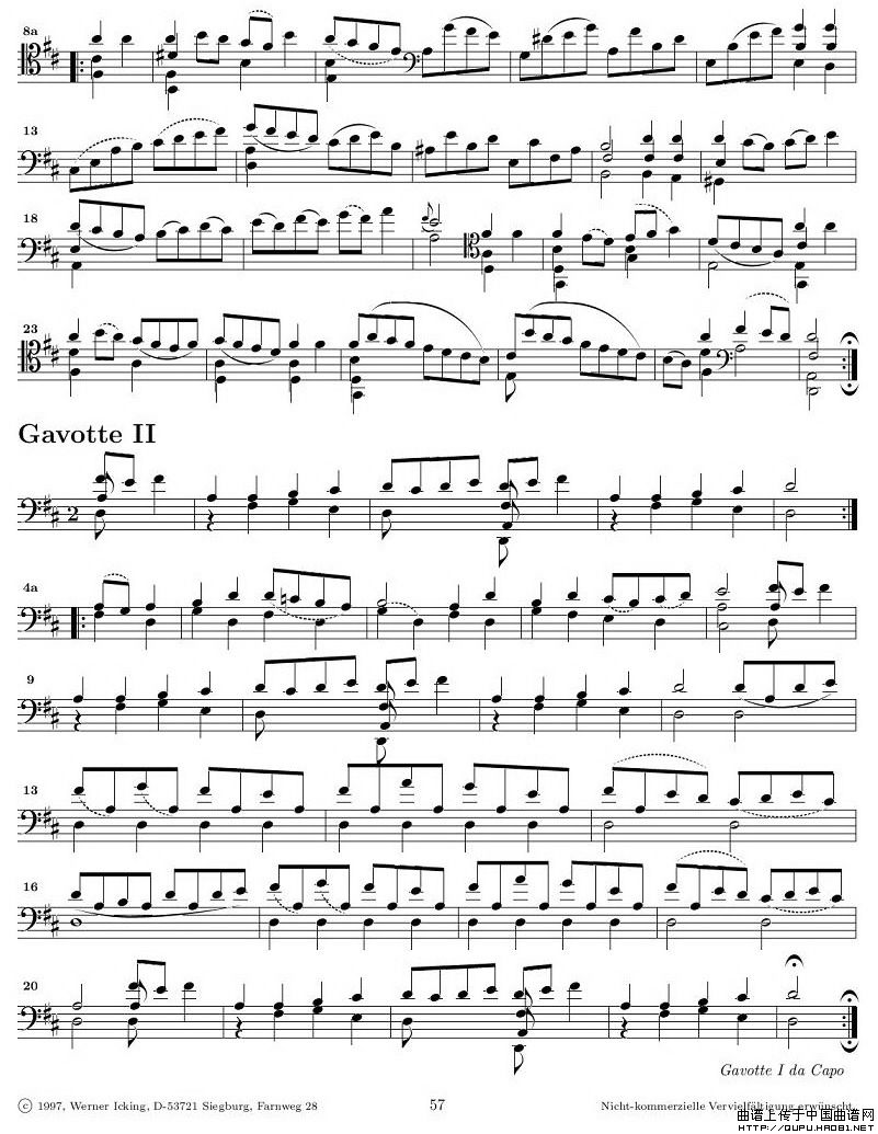 巴赫无伴奏大提琴练习曲之六P8其它曲谱（图1）