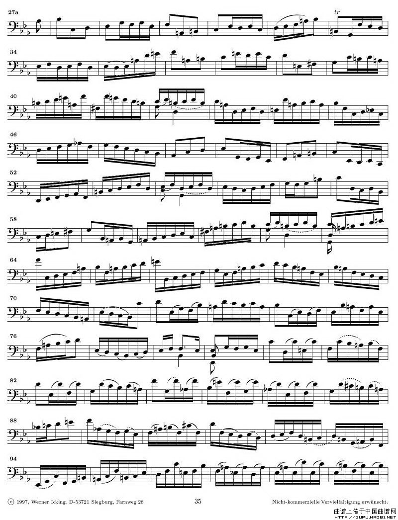 巴赫无伴奏大提琴练习曲之五P2其它曲谱（图1）