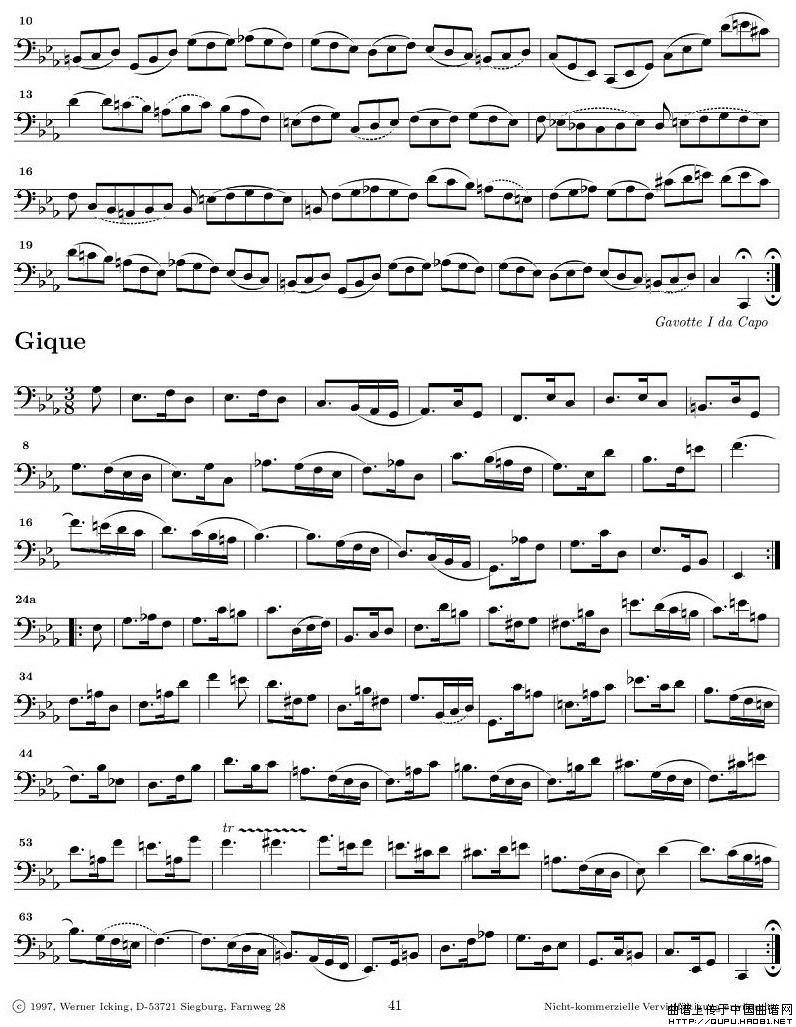 巴赫无伴奏大提琴练习曲之五P8其它曲谱（图1）