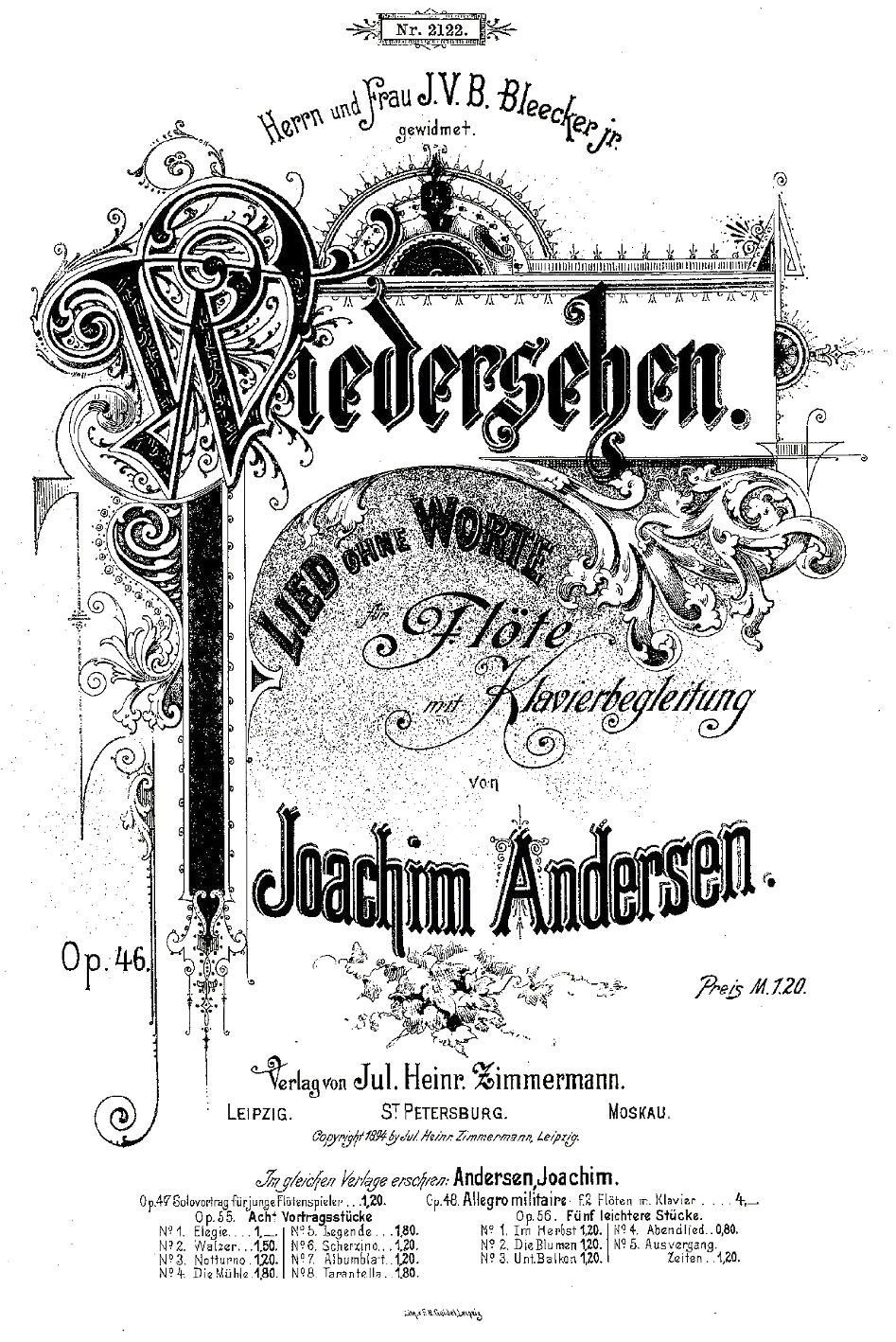 Wiedersehen.Op.46（长笛+钢琴伴奏）其它曲谱（图1）