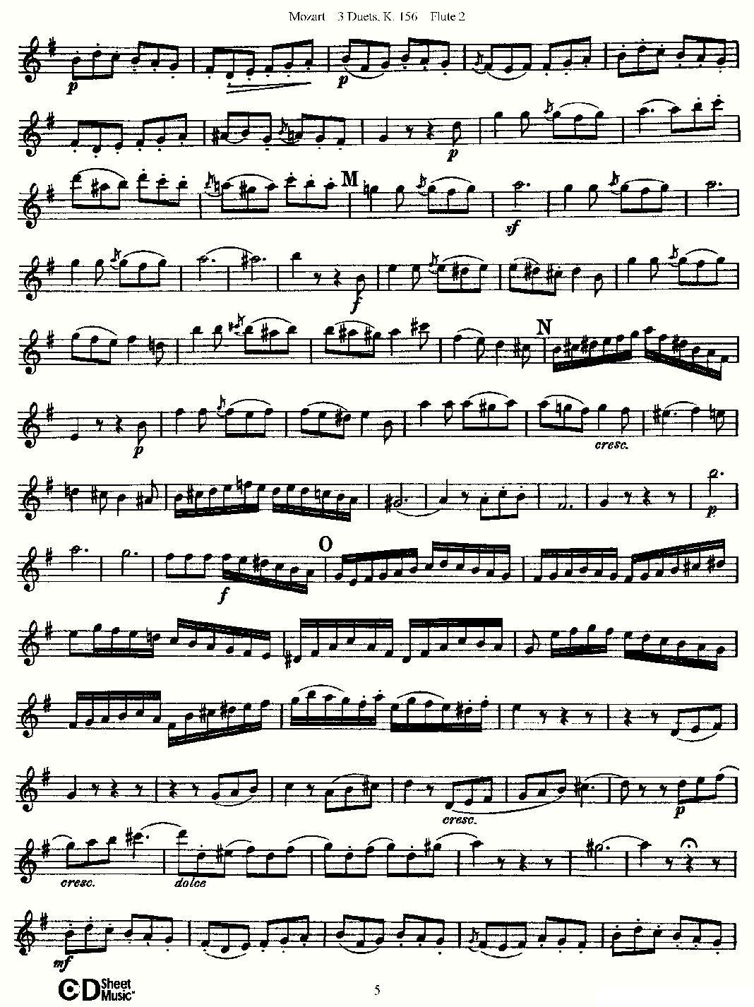 3 Duets K.156 之第二长笛（二重奏三首 K156号）其它曲谱（图5）