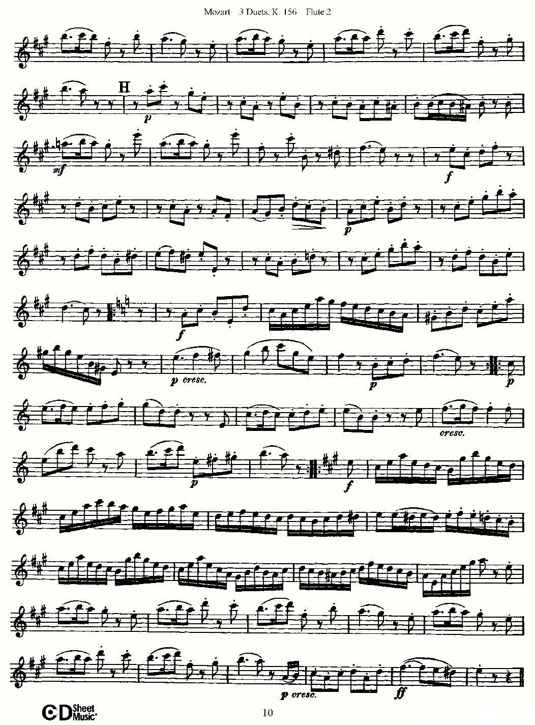 3 Duets K.156 之第二长笛（二重奏三首 K156号）其它曲谱（图10）