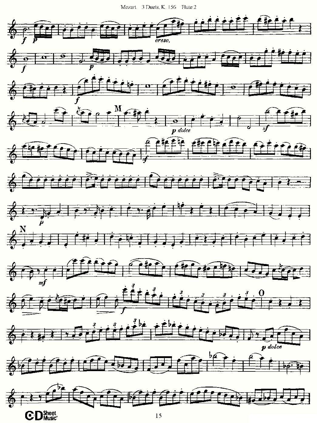 3 Duets K.156 之第二长笛（二重奏三首 K156号）其它曲谱（图15）