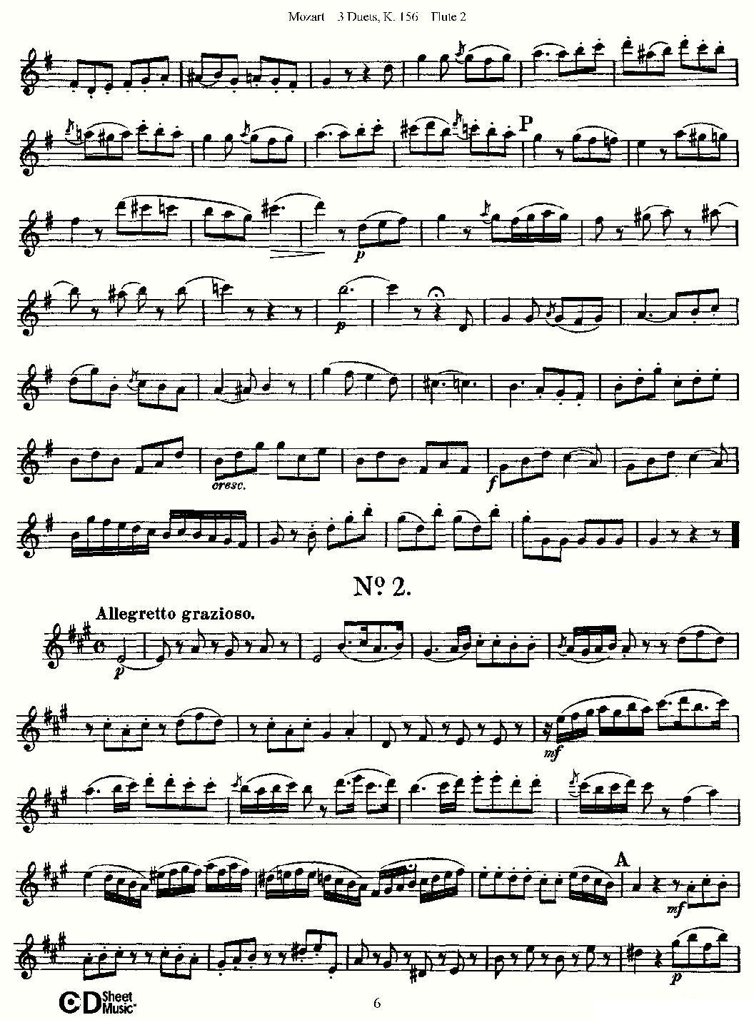 3 Duets K.156 之第二长笛（二重奏三首 K156号）其它曲谱（图6）