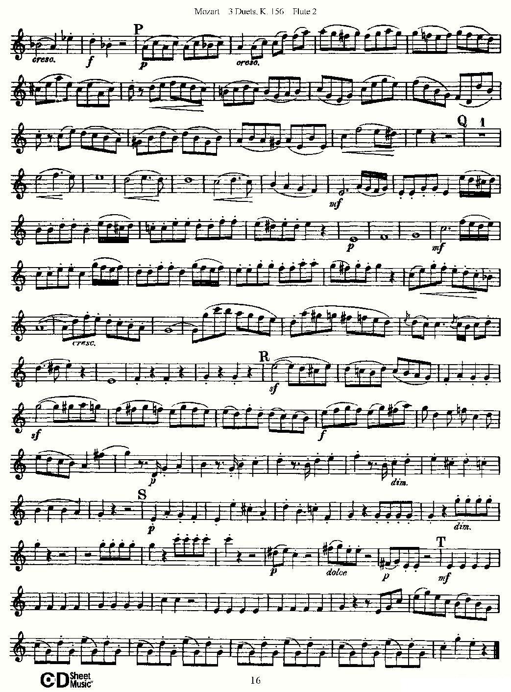 3 Duets K.156 之第二长笛（二重奏三首 K156号）其它曲谱（图16）