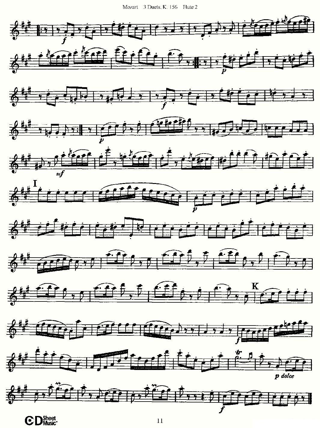 3 Duets K.156 之第二长笛（二重奏三首 K156号）其它曲谱（图11）