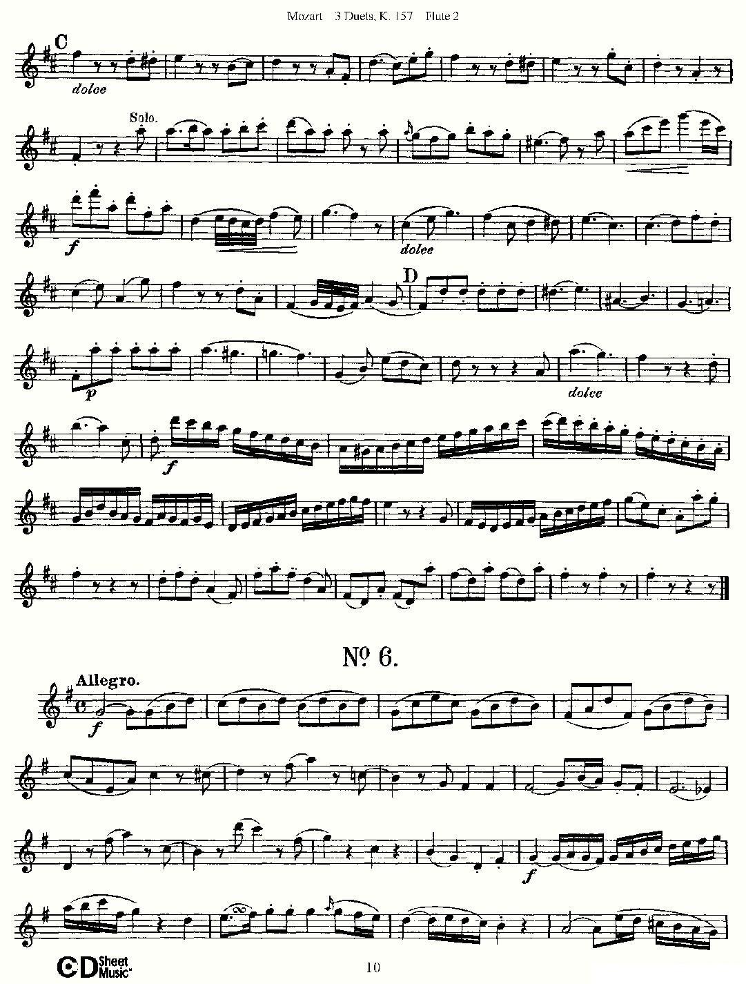 3 Duets K.157 之第二长笛（二重奏三首 K157号）其它曲谱（图10）