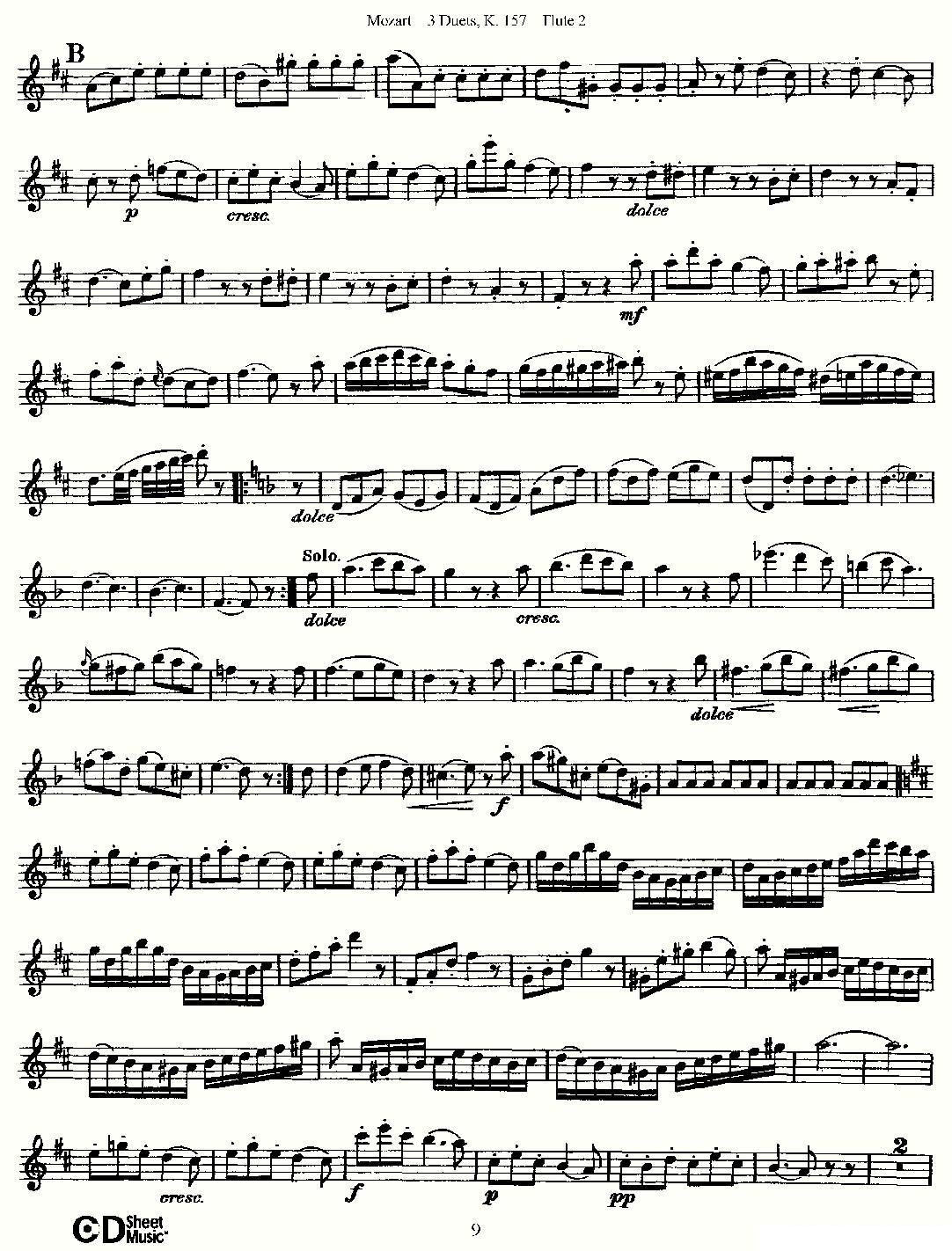3 Duets K.157 之第二长笛（二重奏三首 K157号）其它曲谱（图9）