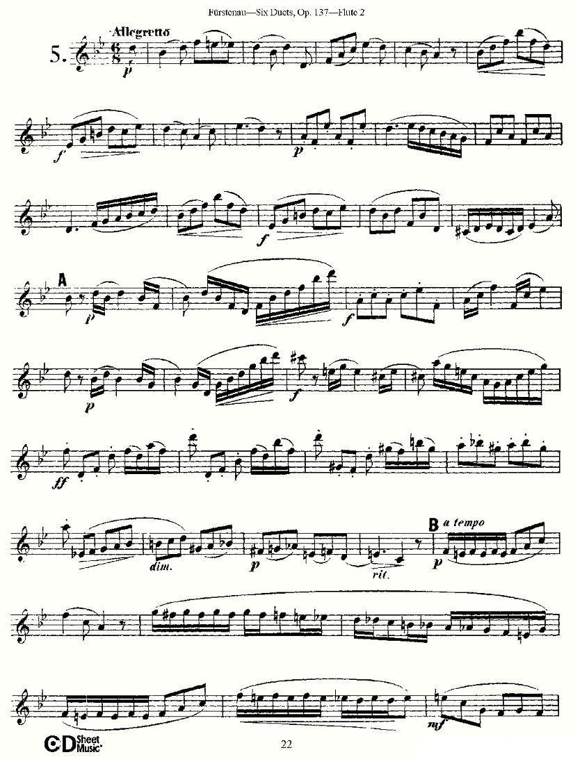 Six Duets, Op.137 之五（二重奏 六首作品 137号）其它曲谱（图7）