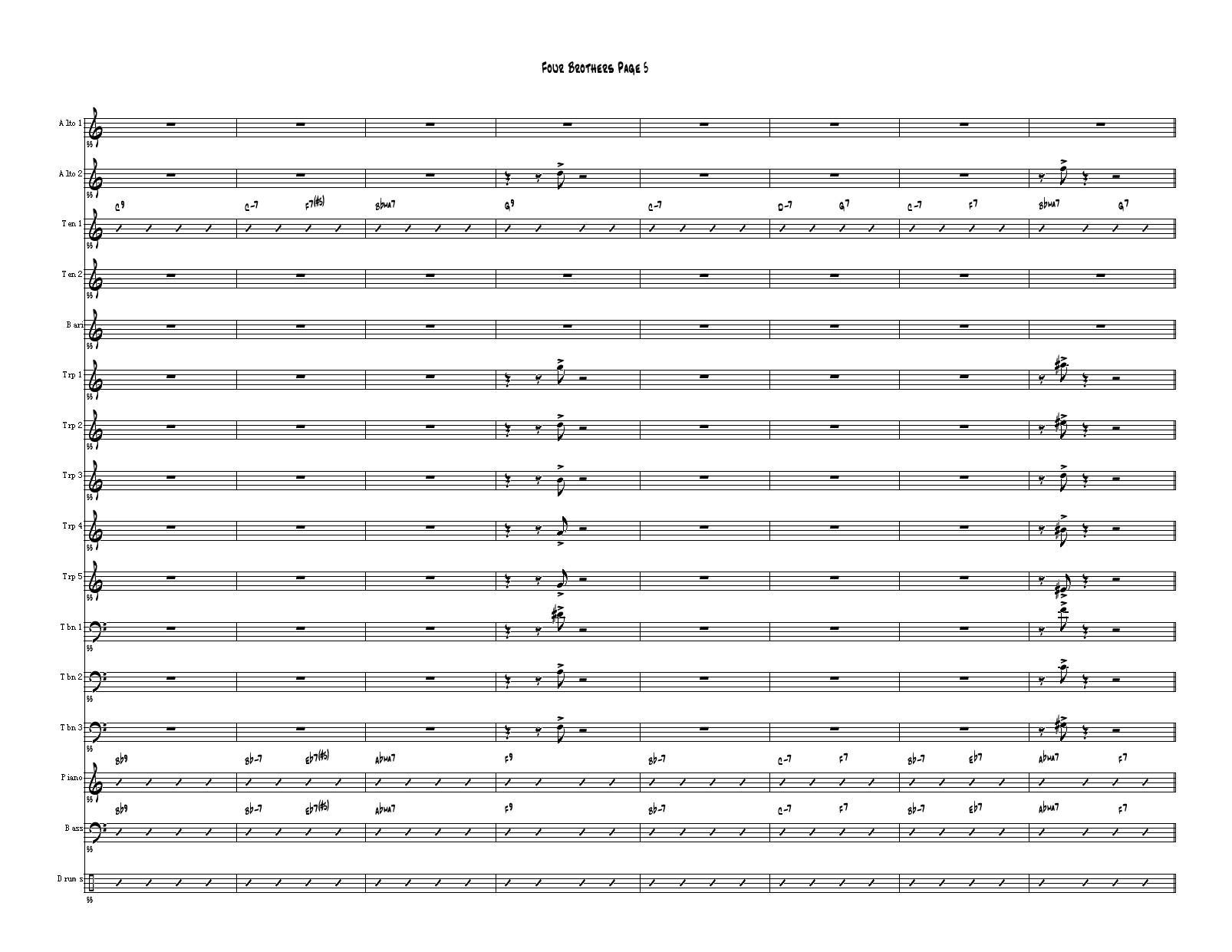 Four Brothers Big Band score（大爵士乐队总谱）其它曲谱（图5）