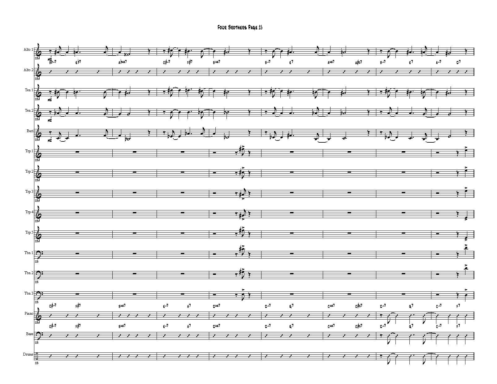Four Brothers Big Band score（大爵士乐队总谱）其它曲谱（图15）