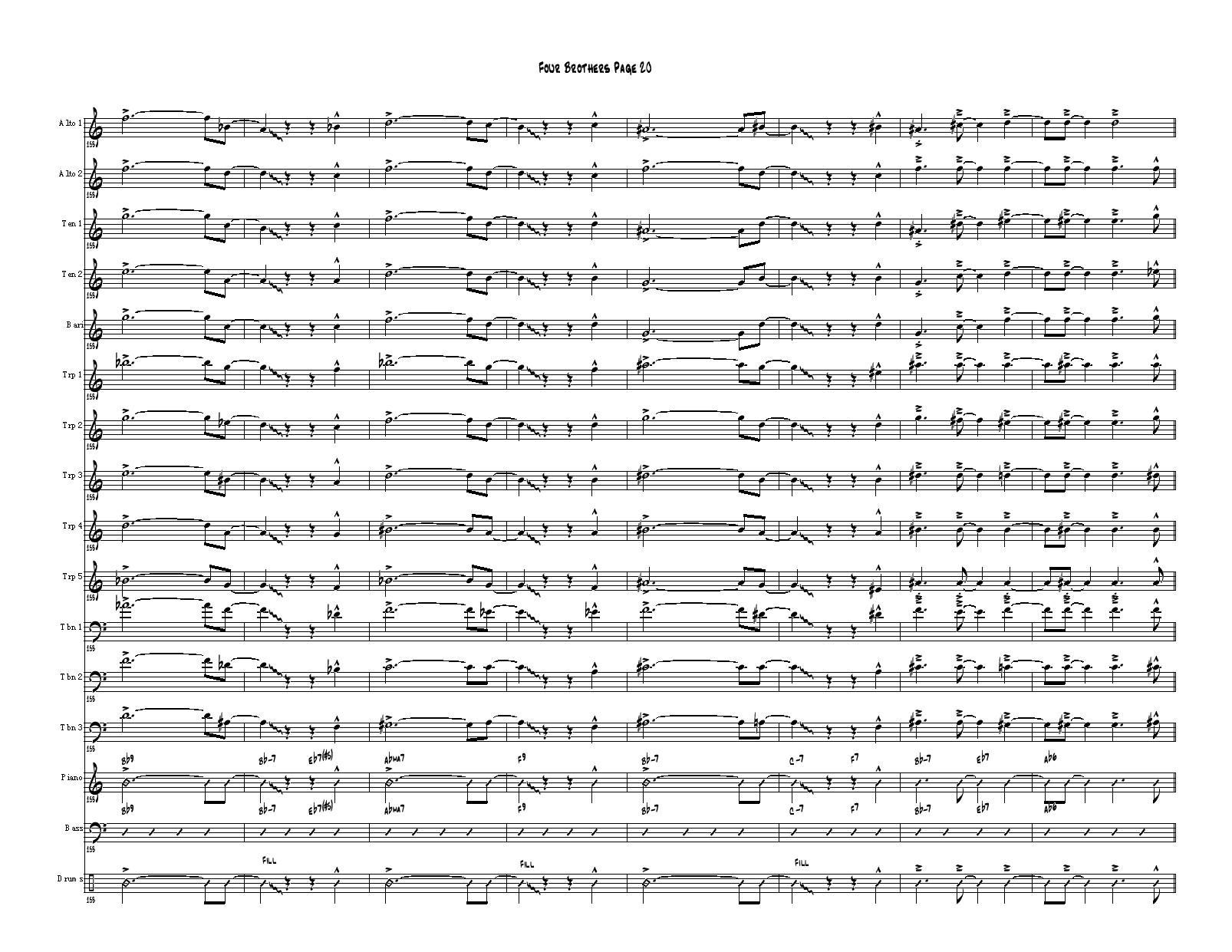 Four Brothers Big Band score（大爵士乐队总谱）其它曲谱（图20）