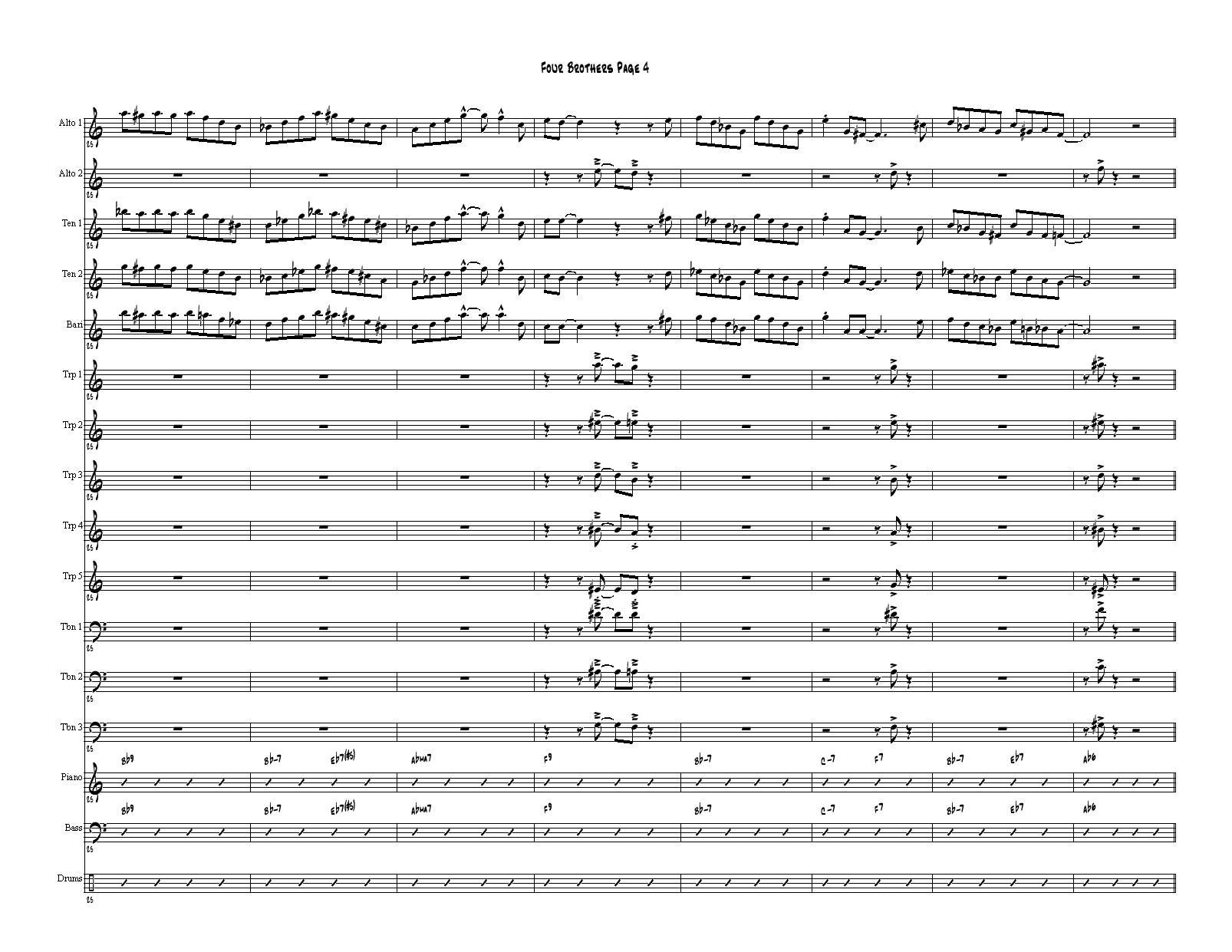 Four Brothers Big Band score（大爵士乐队总谱）其它曲谱（图4）