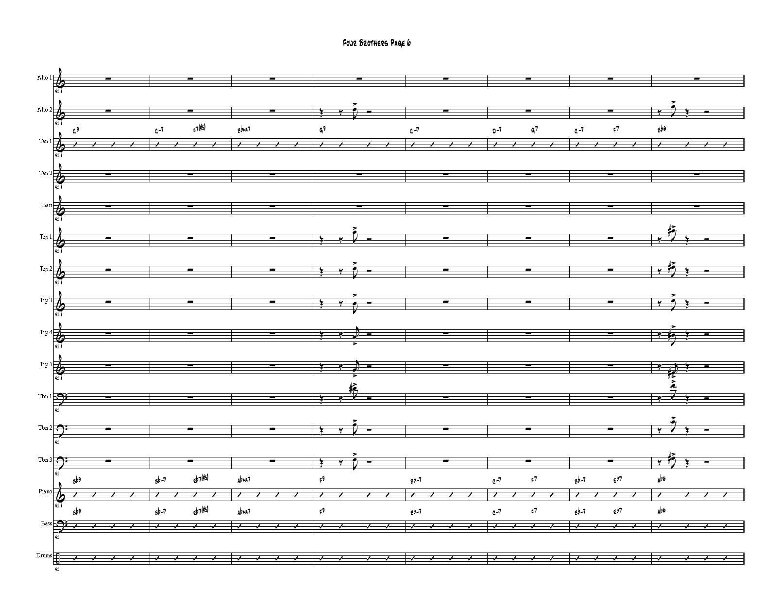 Four Brothers Big Band score（大爵士乐队总谱）其它曲谱（图6）