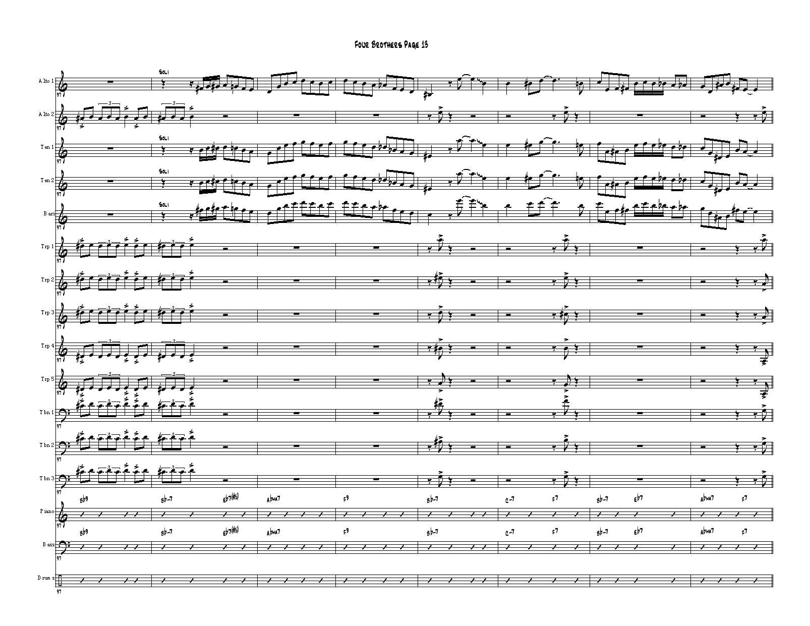 Four Brothers Big Band score（大爵士乐队总谱）其它曲谱（图13）