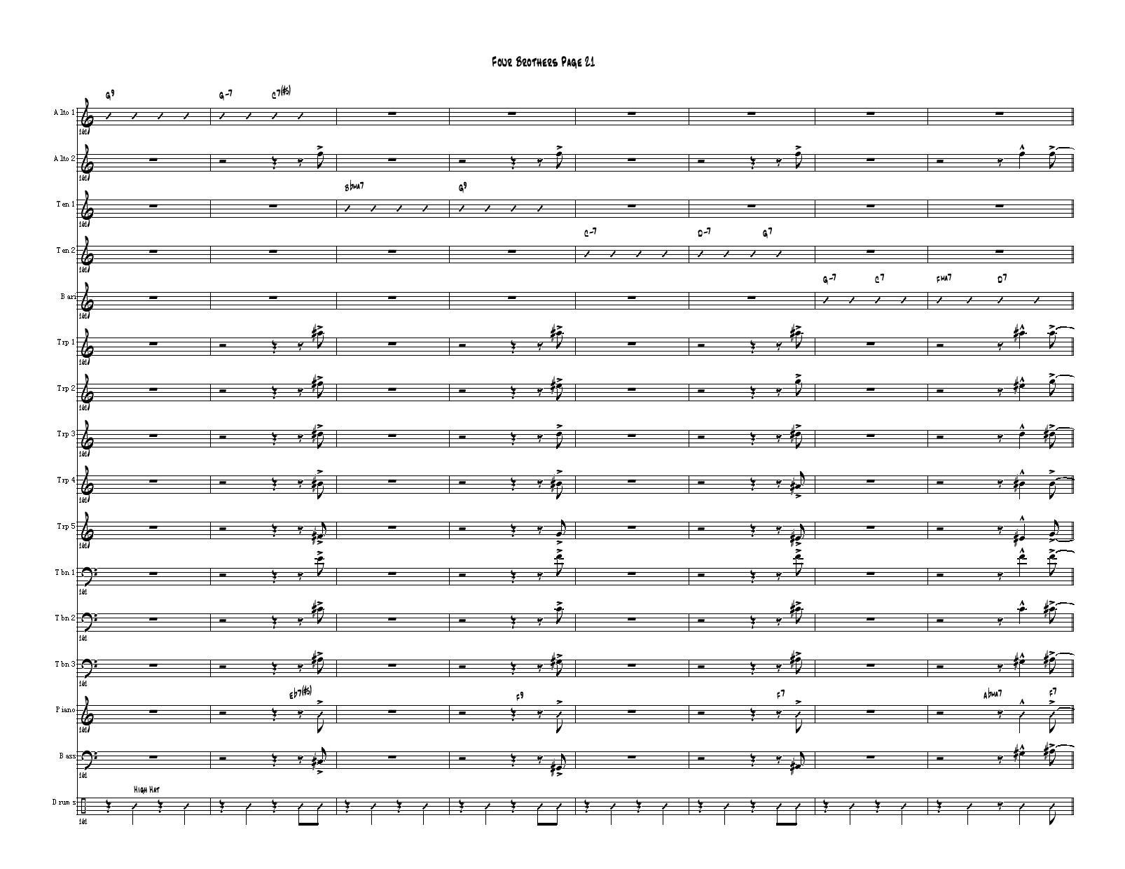 Four Brothers Big Band score（大爵士乐队总谱）其它曲谱（图21）