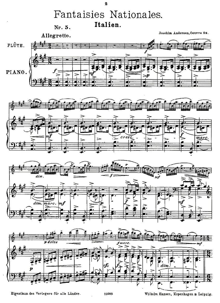 Fantaisies nationales. Op. 59, 5.（长笛+钢琴伴奏）其它曲谱（图1）