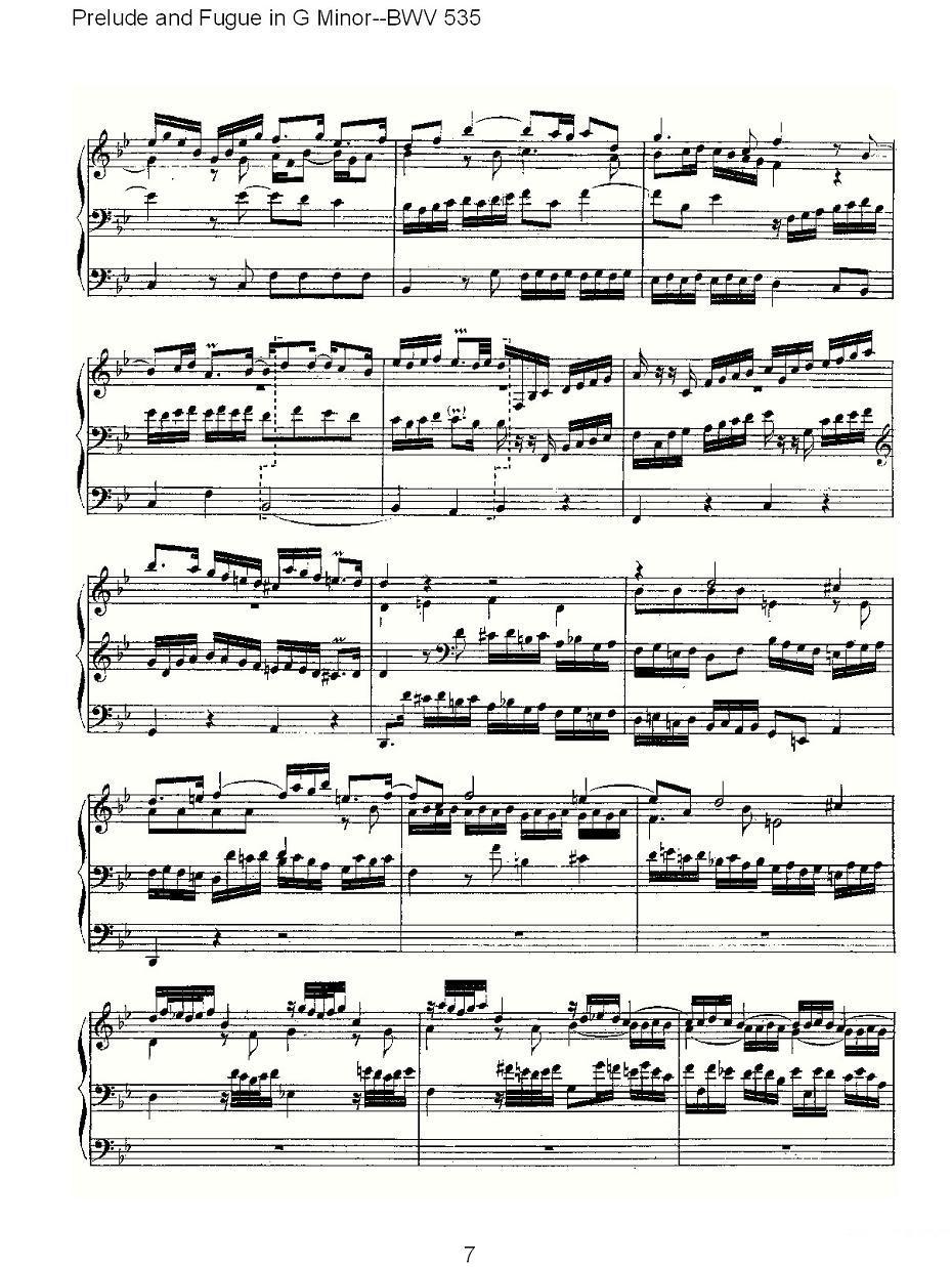Prelude and Fugue in G Minor--BWV 535 （管风琴谱）其它曲谱（图7）