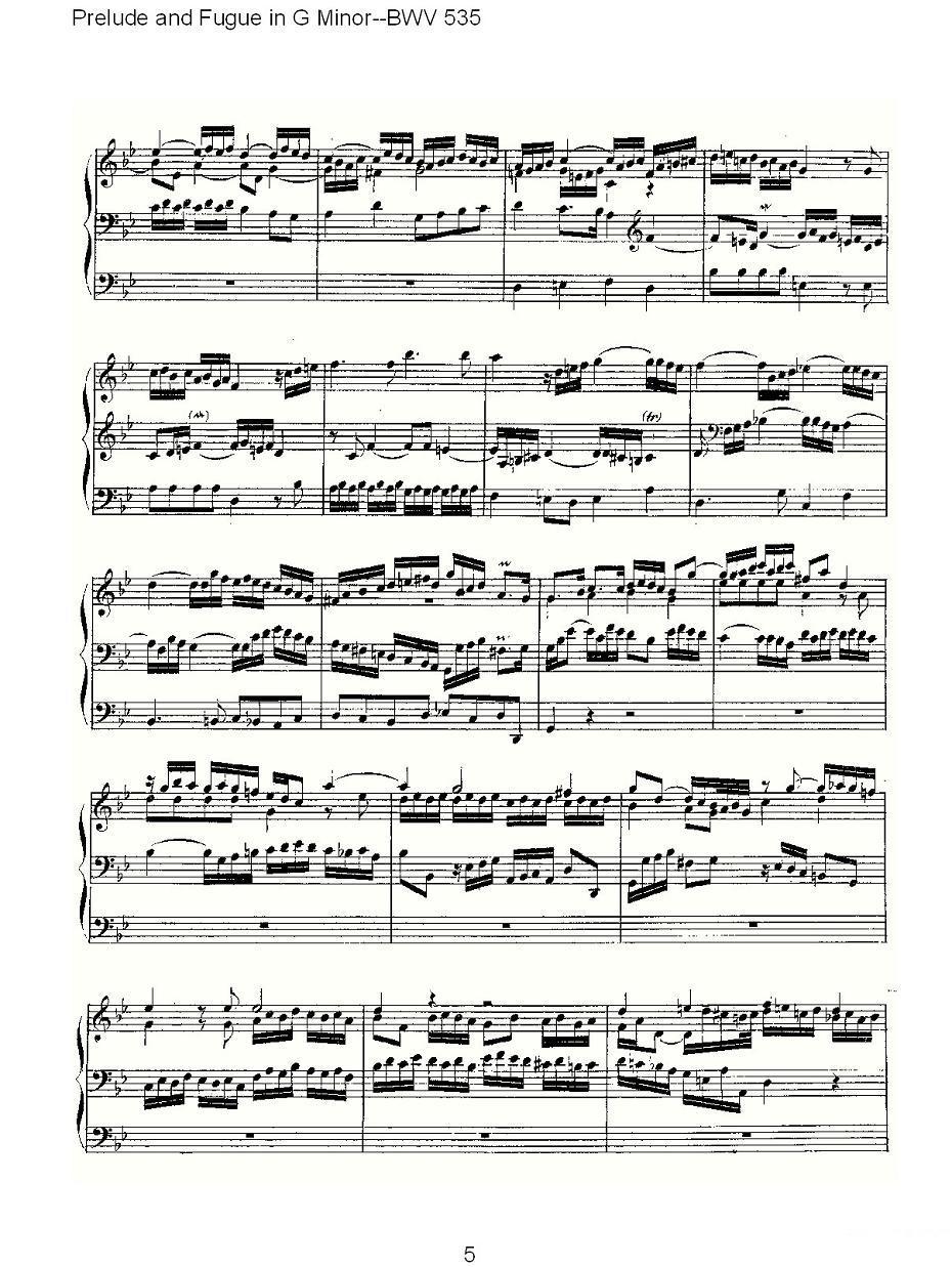 Prelude and Fugue in G Minor--BWV 535 （管风琴谱）其它曲谱（图5）